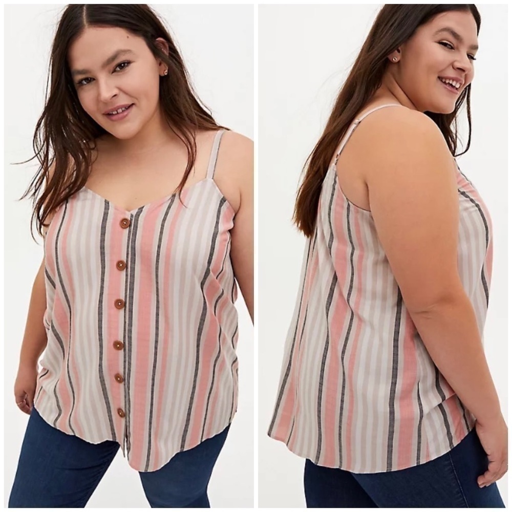 TORRID Multi Striped Button Cami Top